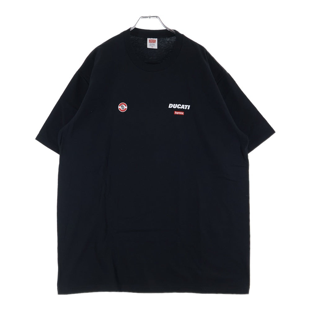 SUPREME(シュプリーム) 24SS ×Ducati Logos Tee ドゥカティ 両面ロゴプリント クルーネック Tシャツ 半袖カットソー ブラック