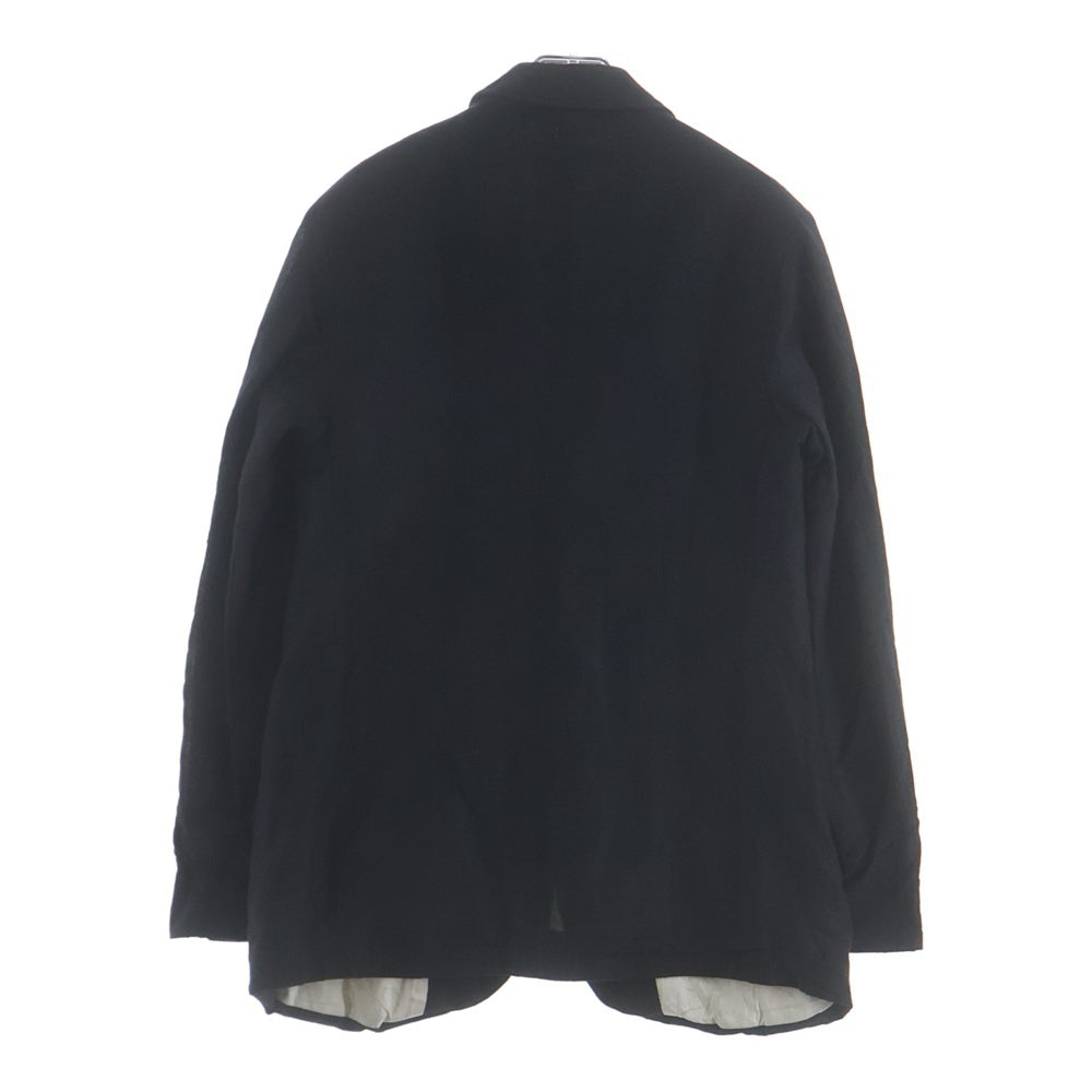 Paul Harnden(ポールハーデン) Mens Blazer ウールリネン ピークドラペル スタンドカラー ノーベント 4B テーラードジャケット ブレザー ダークグレー