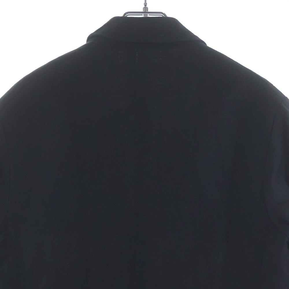 Paul Harnden(ポールハーデン) Mens Blazer ウールリネン ピークドラペル スタンドカラー ノーベント 4B テーラードジャケット ブレザー ダークグレー
