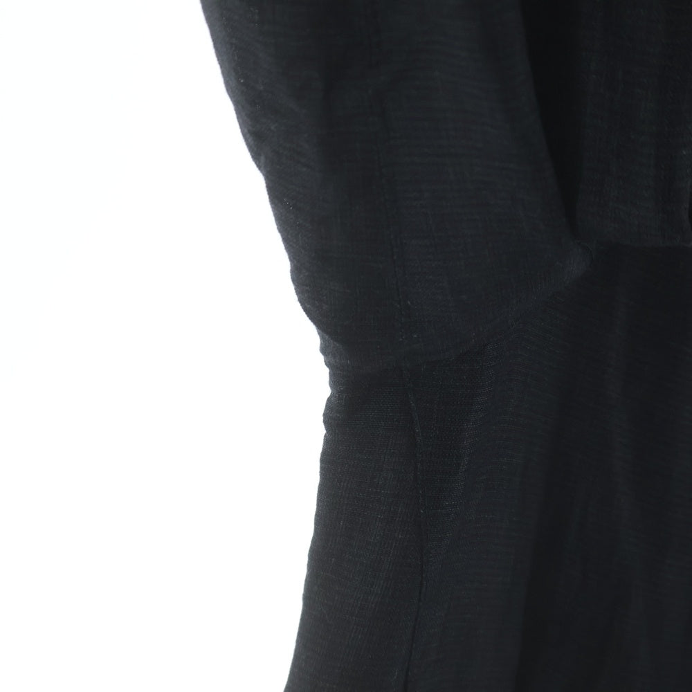 Paul Harnden(ポールハーデン) Mens Blazer ウールリネン ピークドラペル スタンドカラー ノーベント 4B テーラードジャケット ブレザー ダークグレー