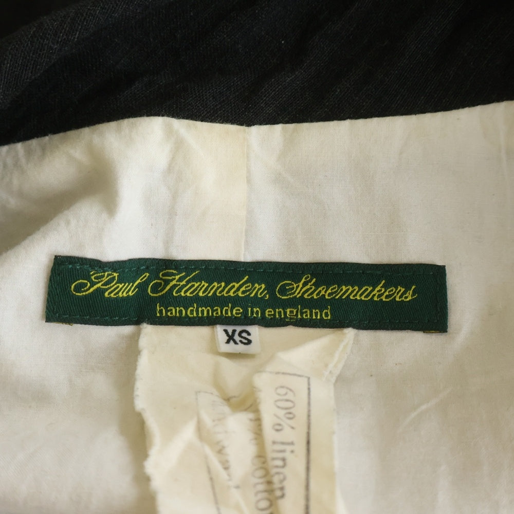 Paul Harnden(ポールハーデン) Mens Blazer ウールリネン ピークドラペル スタンドカラー ノーベント 4B テーラードジャケット ブレザー ダークグレー