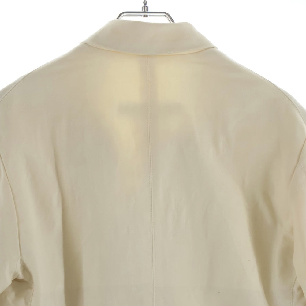 Paul Harnden(ポールハーデン) Mens Blazer ウール ピークドラペル スタンドカラー ノーベント 4B テーラードジャケット ブレザー アイボリー