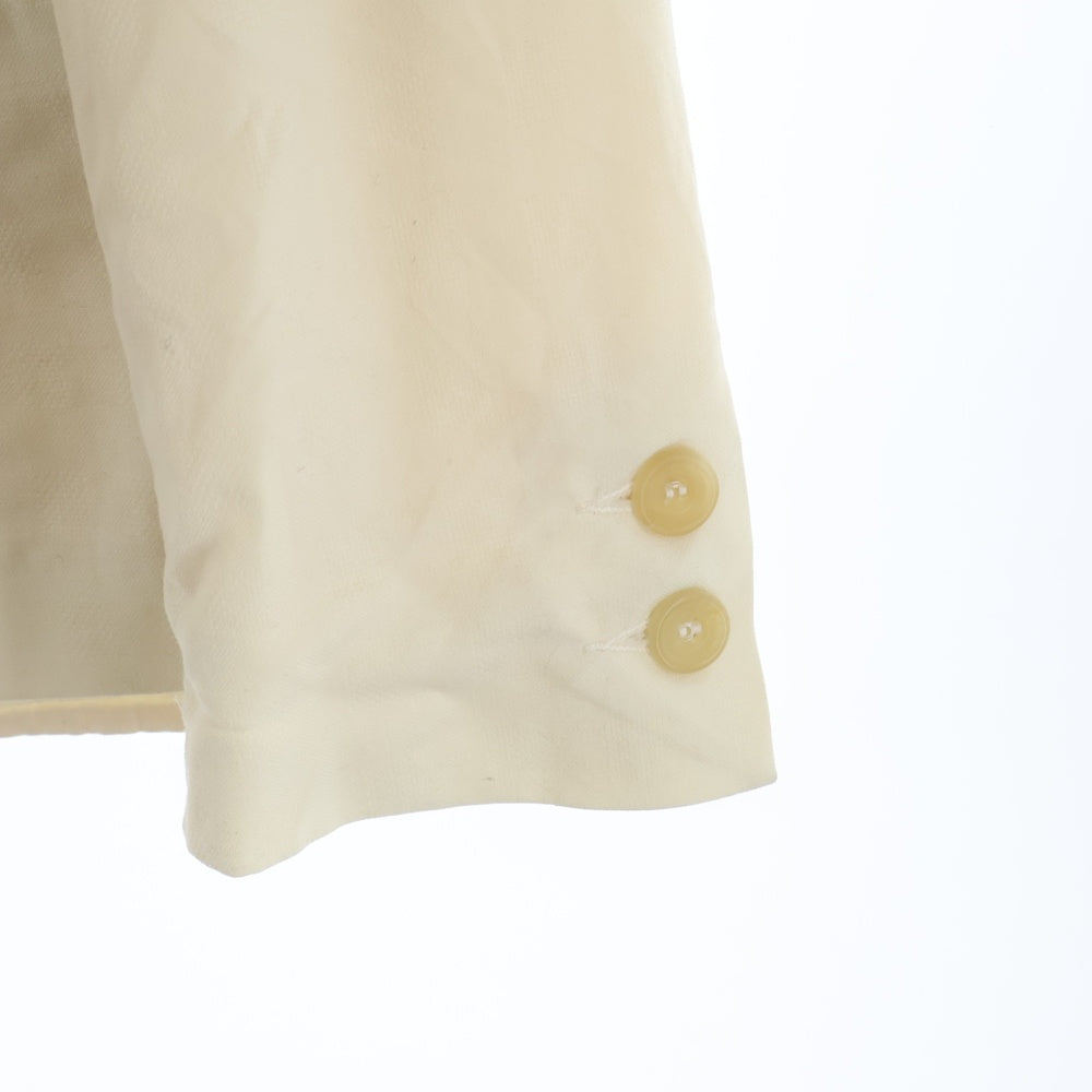 Paul Harnden(ポールハーデン) Mens Blazer ウール ピークドラペル スタンドカラー ノーベント 4B テーラードジャケット ブレザー アイボリー
