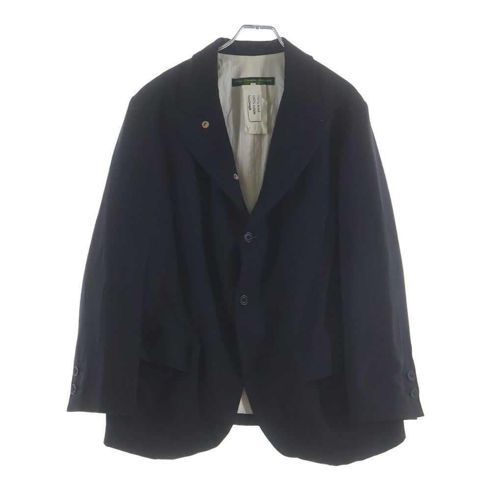 Paul Harnden(ポールハーデン) Mens Blazer ストライプ リネン ピークドラペル スタンドカラー ノーベント 4B テーラードジャケット ブレザー グレー/ブラック