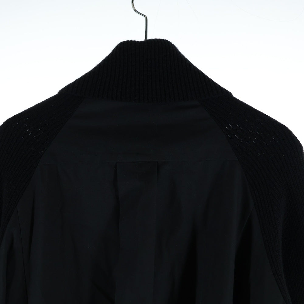 Sacai(サカイ) タートルネックニット 切替 シャツワンピース レディース ブラック SCW-044
