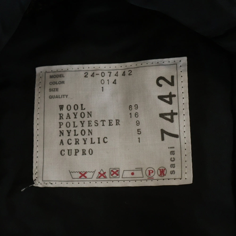 Sacai(サカイ) 24AW Tweed Vest ツイード カッティング ベスト レディース マルチカラー 24-07442