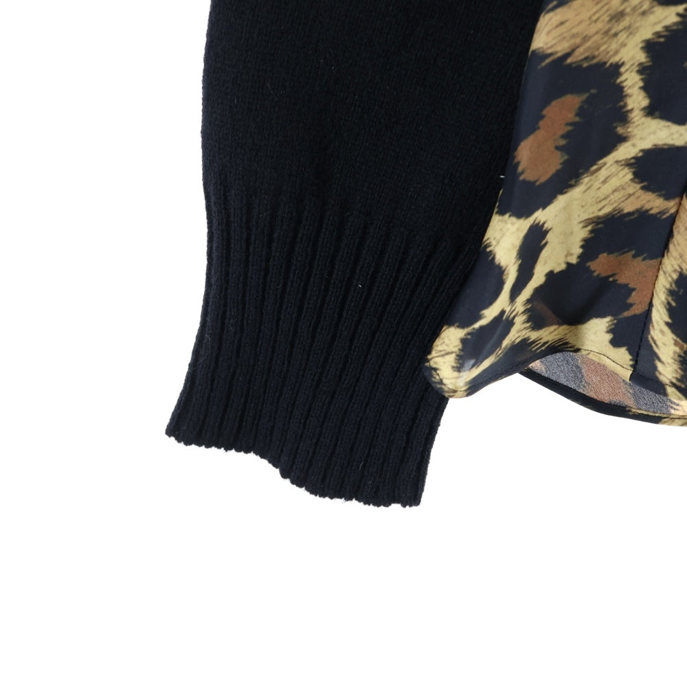 Sacai(サカイ) 22SS Leopard Print Knit Pullover レオパードプリント プルオーバーニット レディース ブラック/ブラウン 22-06354