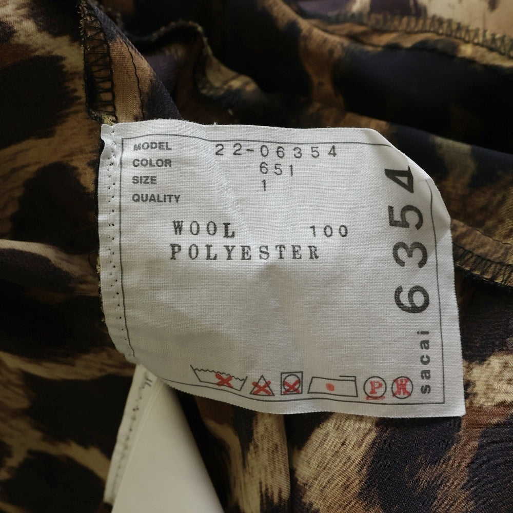 Sacai(サカイ) 22SS Leopard Print Knit Pullover レオパードプリント プルオーバーニット レディース ブラック/ブラウン 22-06354