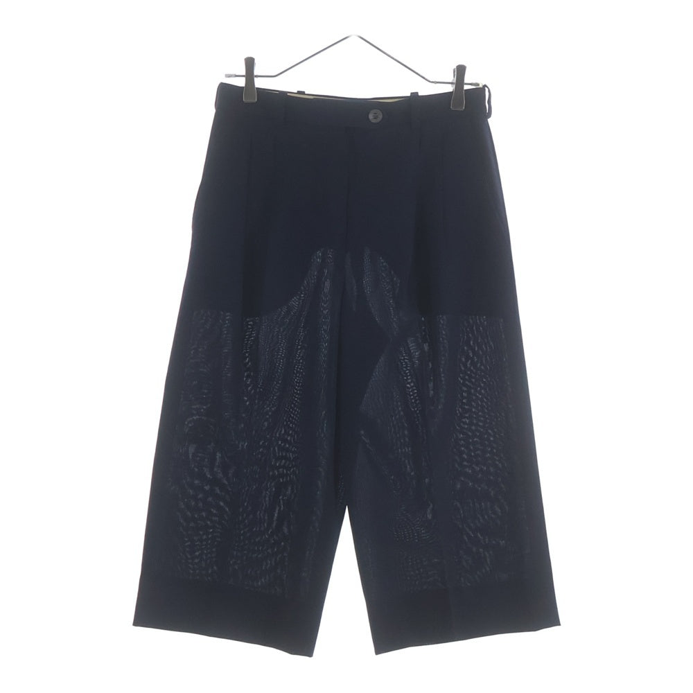 HERMES(エルメス) ウール 4タック クロップドパンツ ボトムス レディース ネイビー