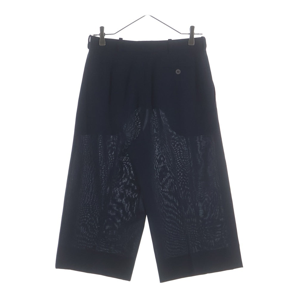 HERMES(エルメス) ウール 4タック クロップドパンツ ボトムス レディース ネイビー