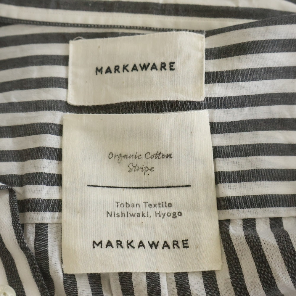 MARKAWARE(マーカウェア) 23SS COMFORT FIT SHIRT ORGANIC COTTON STRIPE コンフォート フィット オーガニックコットン レギュラーカラー ストライプ 長袖シャツ A23A-16SH01C