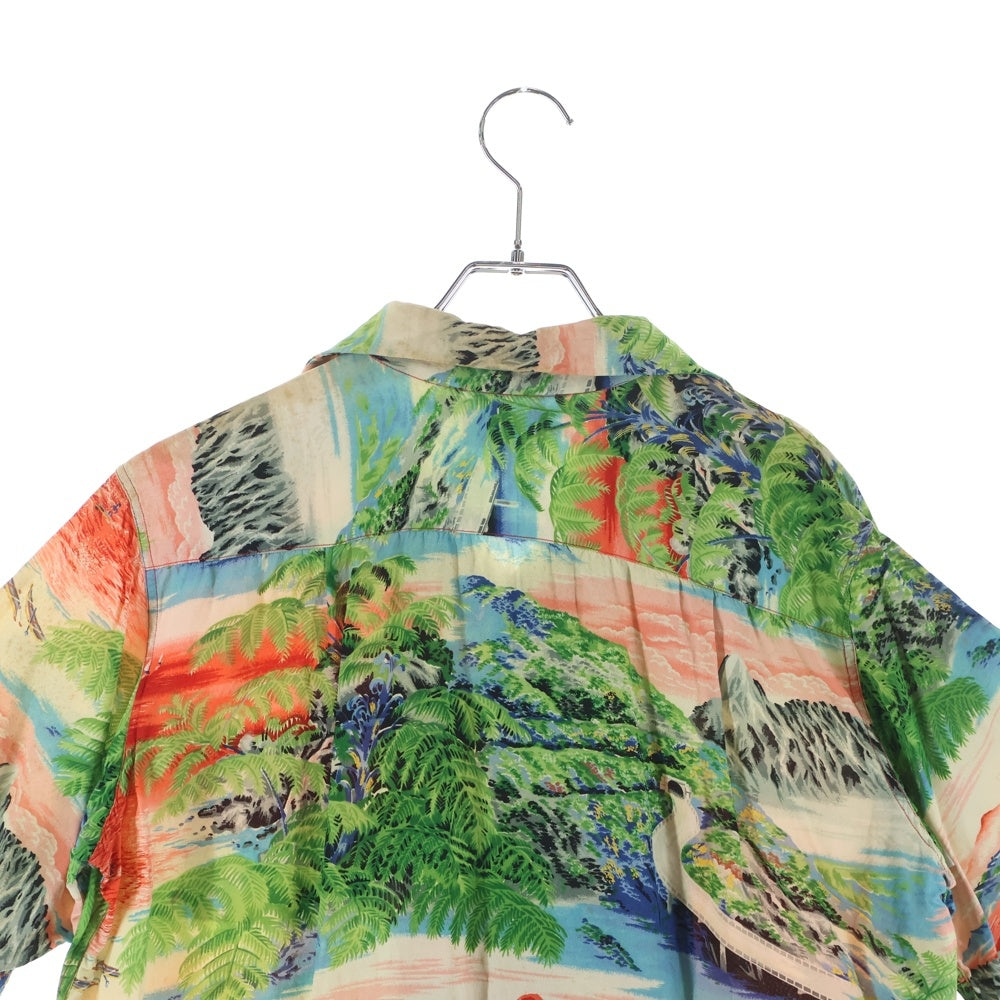 VINTAGE(ヴィンテージ) 50S VINTAGE ヴィンテージ ちりめん ウッドボタン アロハシャツ マルチカラー