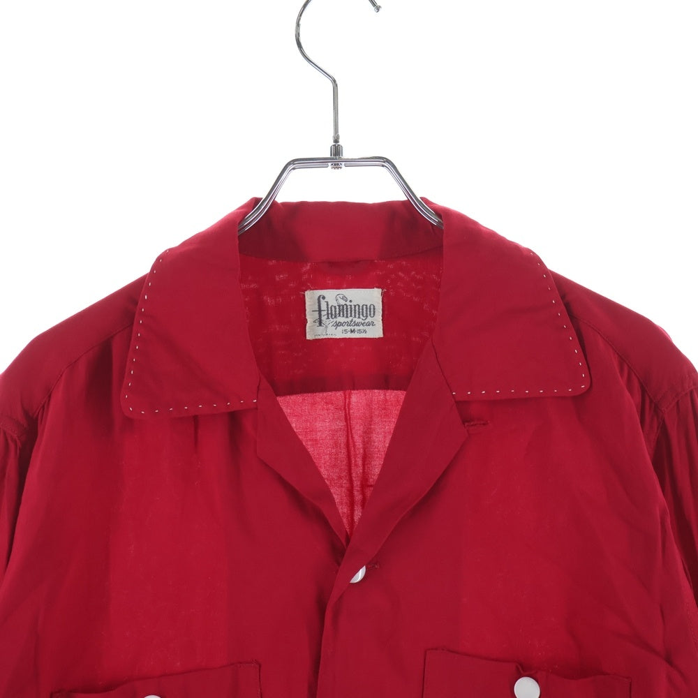 VINTAGE(ヴィンテージ) 50S VINTAGE FLAMINGO SPORTSWEAR フラミンゴスポーツウェア ヴィンテージ レーヨンギャバ 長袖シャツ レッド