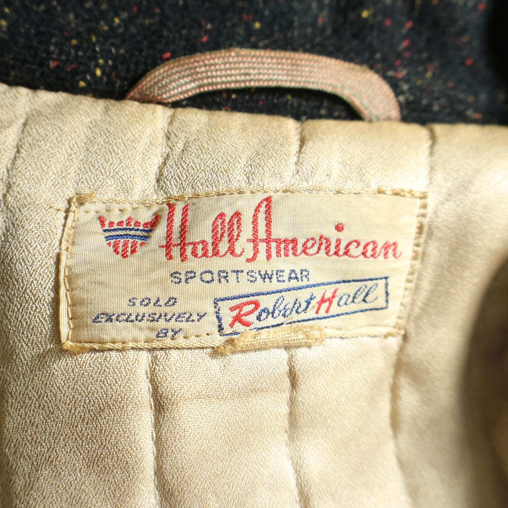 VINTAGE(ヴィンテージ) 50S VINTAGE Hall American ロカビリー ウールジャケット ヴィンテージ ブルゾン ブラック