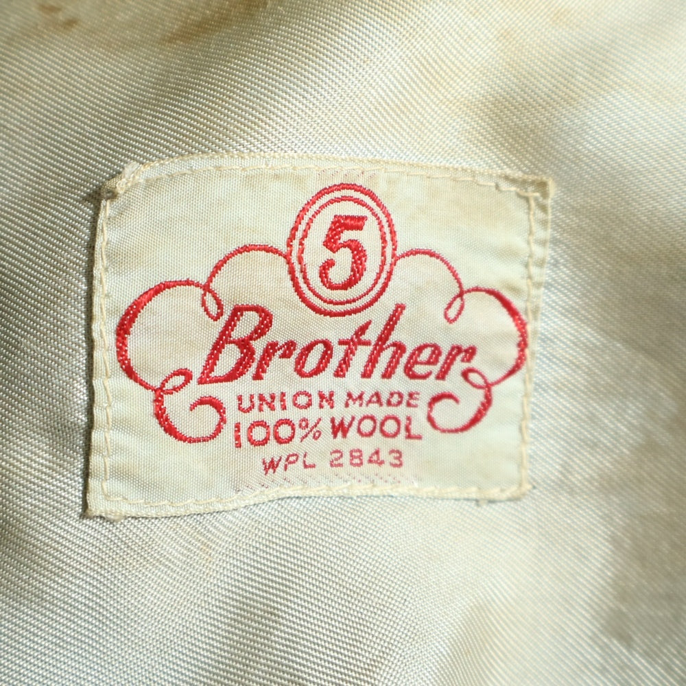 VINTAGE(ヴィンテージ) 60S 5 BROTHER ファイブブラザーズ ヒゲタロン ウール チェック ジップアップジャケット グリーン