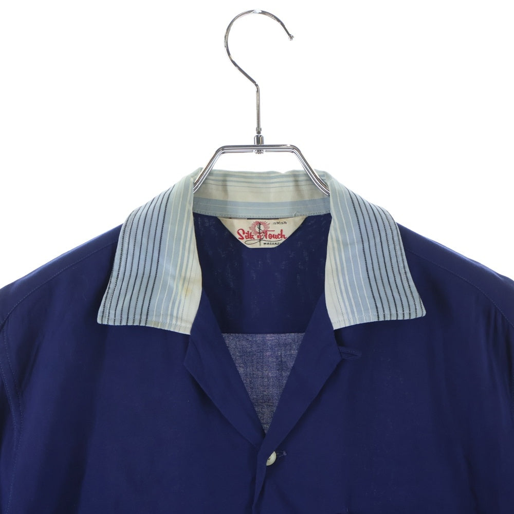 VINTAGE(ヴィンテージ) 50S VINTAGE SILKN'TOUCH ヴィンテージ シルクタッチ レーヨン オープンカラー半袖シャツ ブルー