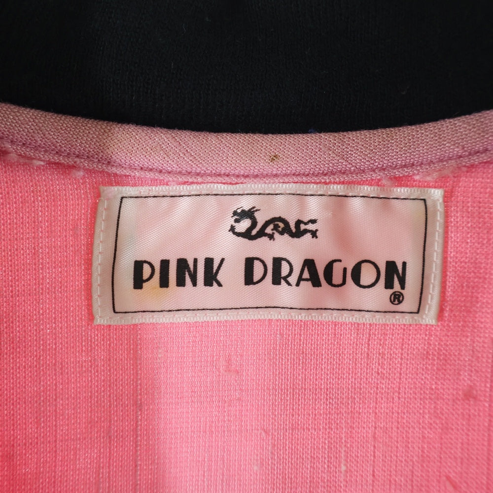 CREAM SODA(クリームソーダ) PINK DRAGON ピンクドラゴン ちりめん 半袖ボーリングシャツ ピンク