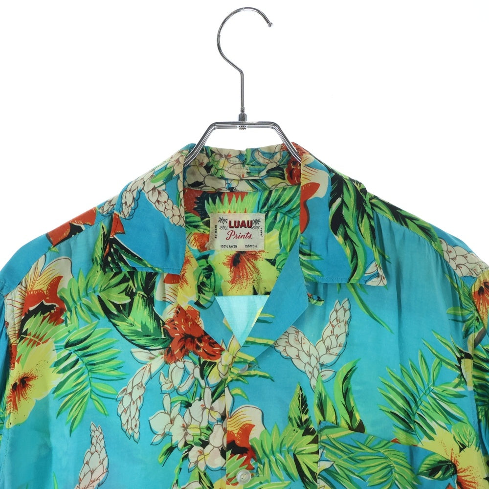 VINTAGE(ヴィンテージ) 60S VINTAGE LUAU ヴィンテージ 総柄 半袖アロハシャツ ブルー