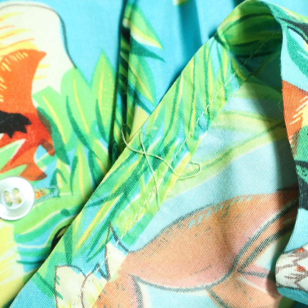 VINTAGE(ヴィンテージ) 60S VINTAGE LUAU ヴィンテージ 総柄 半袖アロハシャツ ブルー