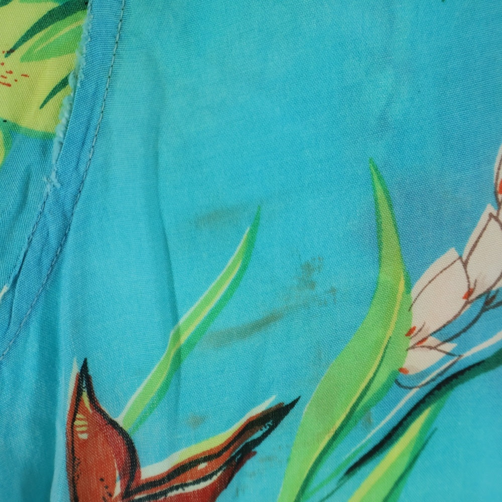 VINTAGE(ヴィンテージ) 60S VINTAGE LUAU ヴィンテージ 総柄 半袖アロハシャツ ブルー