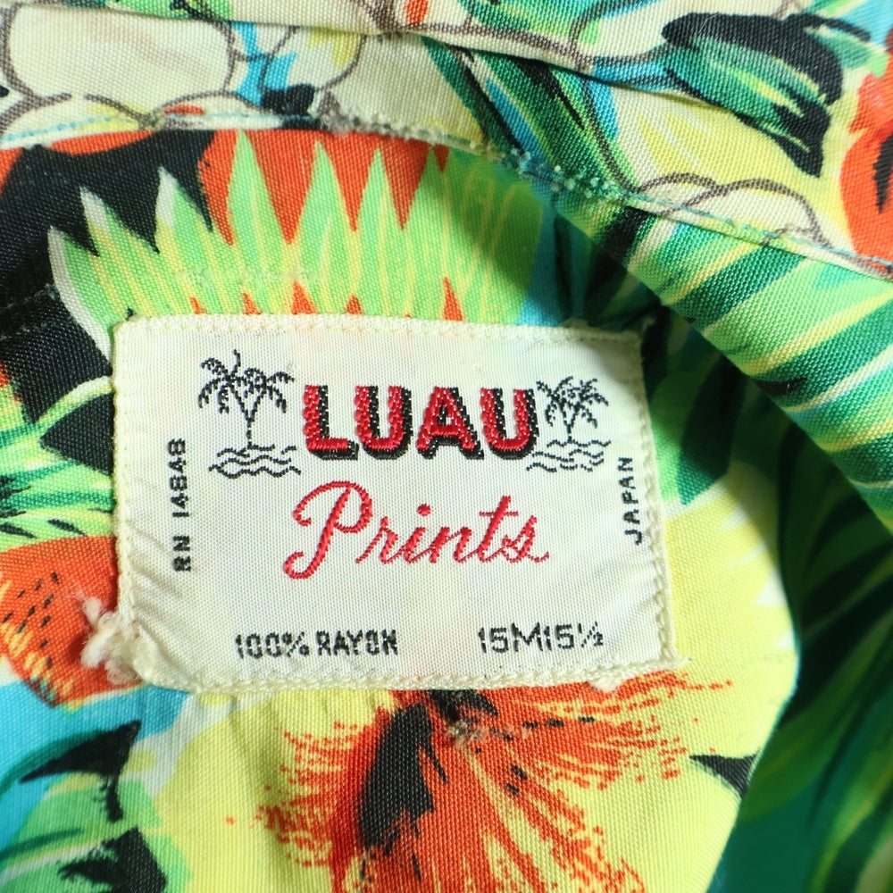 VINTAGE(ヴィンテージ) 60S VINTAGE LUAU ヴィンテージ 総柄 半袖アロハシャツ ブルー