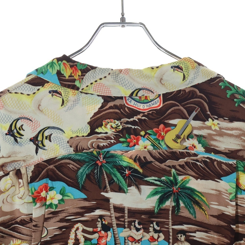 SUN SURF(サンサーフ) RAYON S/S HAWAIIAN SHIRT レーヨン ハワイアン アロハシャツ ブラウン SS30694