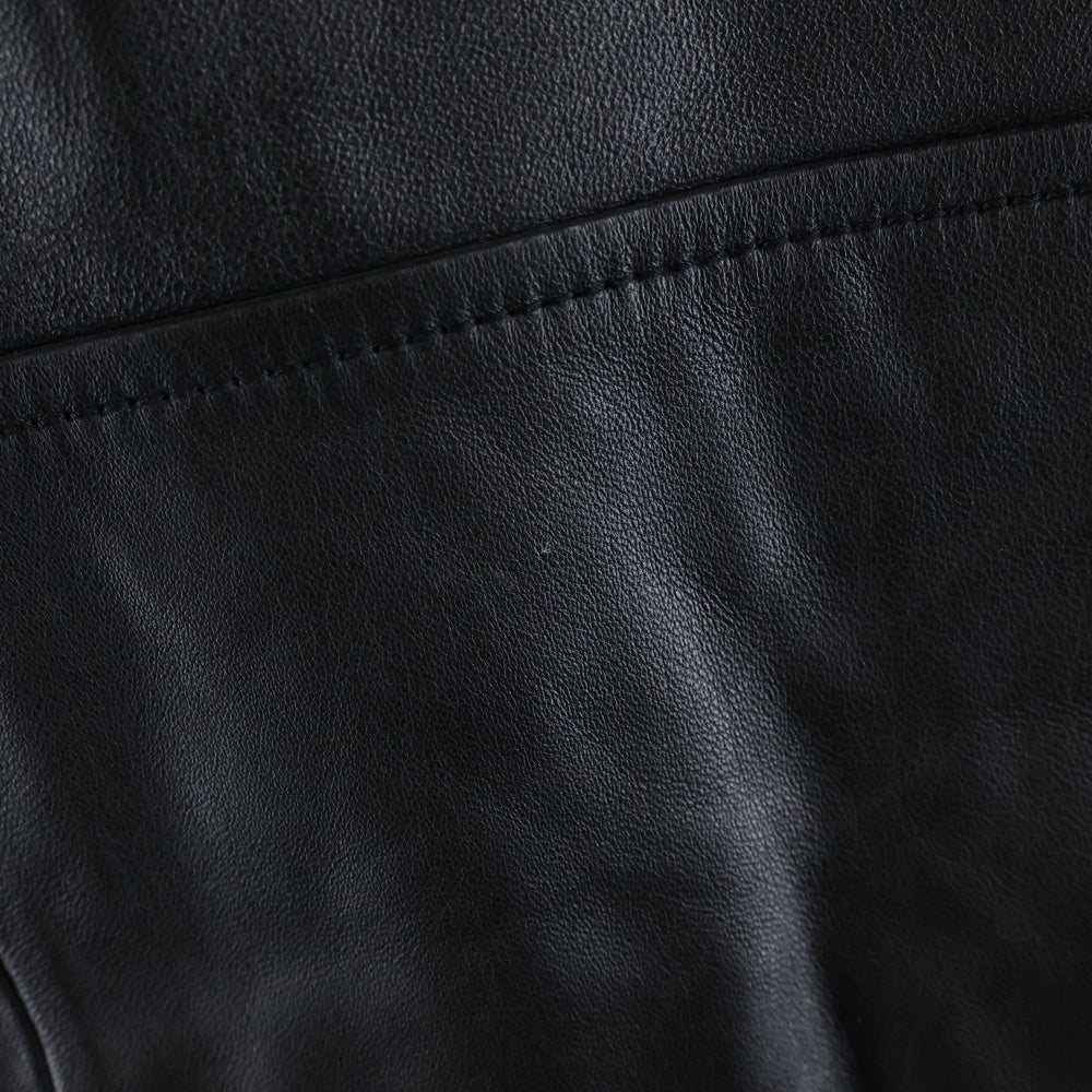 THE NORTH FACE PURPLE LABEL(ノースフェイスパープルレーベル) MOUNTAIN DOWN LEATHER JACKET マウンテン レザー フーデッドダウンジャケット ブラック ND2868N