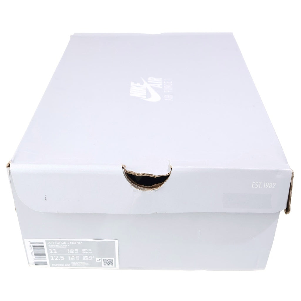 NIKE(ナイキ) AIR FORCE 1 MID 07 エアフォース1 ミッドカットスニーカー ブラック/ホワイト US11/29cm DV0806-001