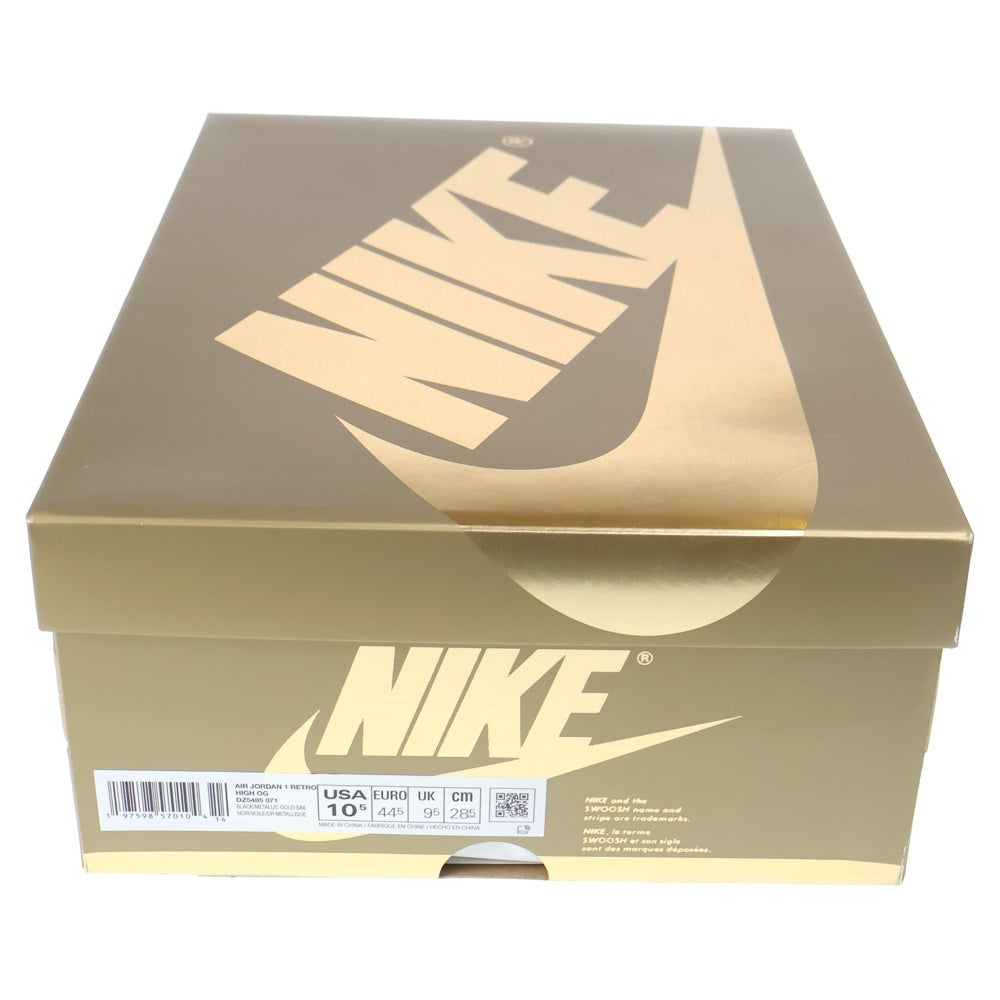 NIKE(ナイキ) AIR JORDAN 1 RETRO HIGH OG エアジョーダン1 レトロ ハイカットスニーカー ブラック/ゴールド US10.5/28.5cm DZ5485-071