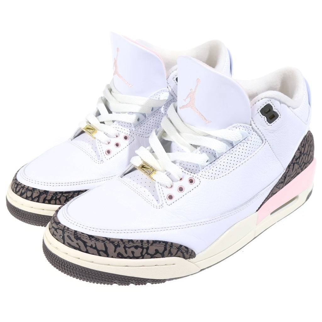 NIKE(ナイキ) WMNS AIR JORDAN 3 RETRO DARK MOCHA ウィメンズ エアジョーダン3 レトロ ダークモカ ミッドカットスニーカー ホワイト/ピンク US12/29cm CK9246-102 レディース