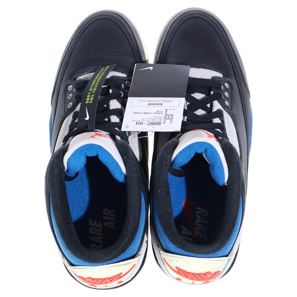 NIKE(ナイキ) AIR JORDAN 3 RETRO OG RARE AIR エアジョーダン3 レアエア ハイカットスニーカー ブラック/ブルー US10.5/28.5cm IB8967-004