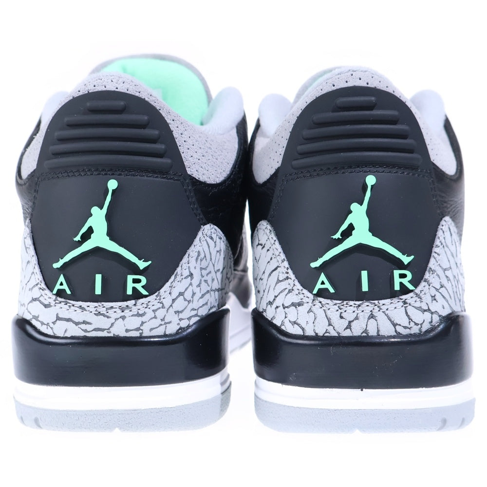 NIKE(ナイキ) AIR JORDAN 3 RETRO GREEN GLOW エアジョーダン3 レトロ グリーングロー ハイカットスニーカー ブラック/グレー US10.5/28.5cm CT8532-031