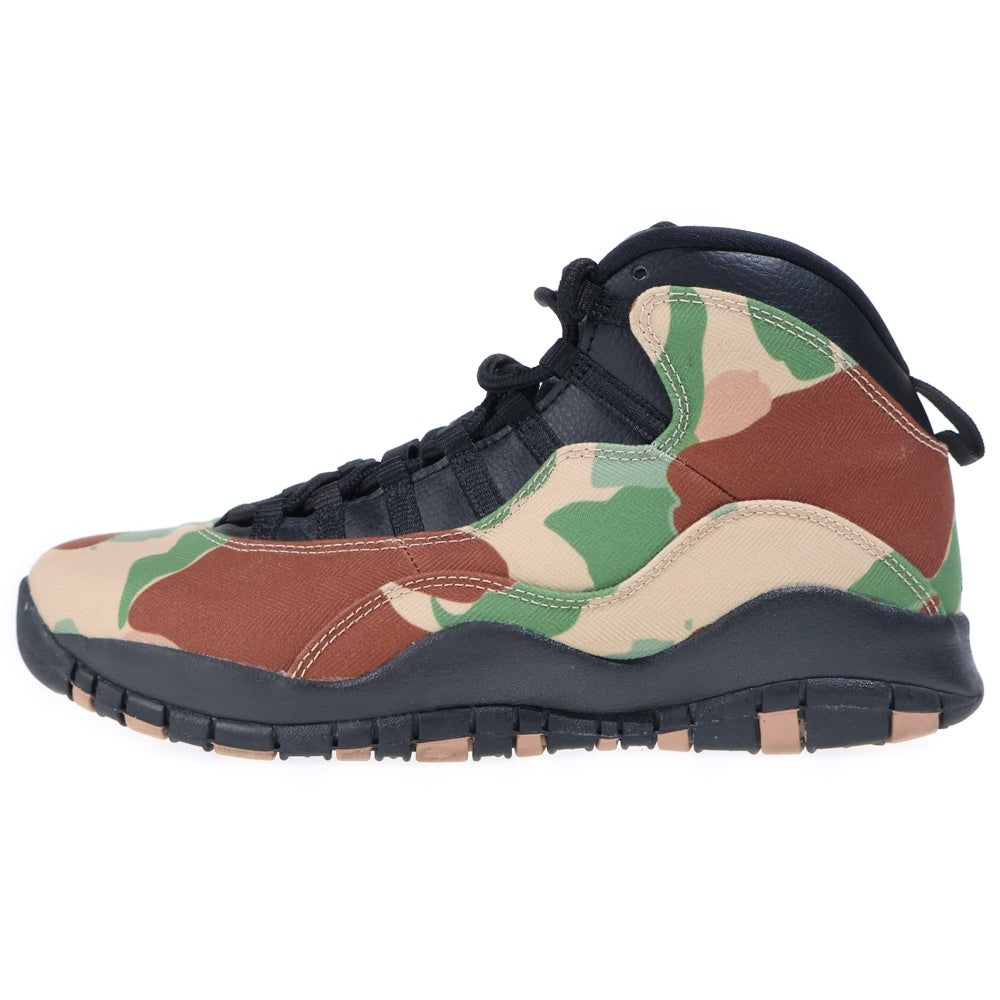 NIKE(ナイキ) AIR JORDAN 10 DUCK CAMO エアジョーダン10 ダックカモ ハイカットスニーカー グリーン/ブラウン/ブラック US10.5/28.5cm 310805-200