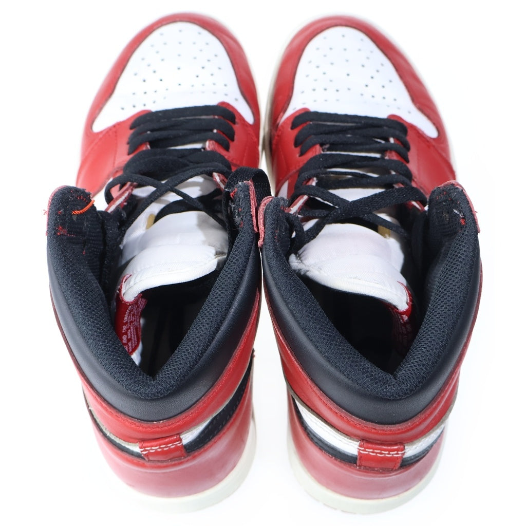 NIKE(ナイキ) 【鑑賞用 2015年製】 AIR JORDAN1 RETRO HIGH エアジョーダン1 シカゴ ハイカットスニーカー レッド/ホワイト US9/27cm 555088-101
