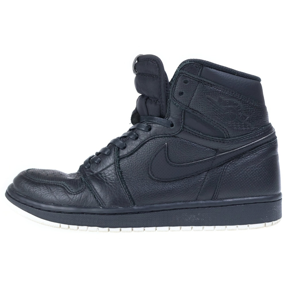 NIKE(ナイキ) 【鑑賞用 2016年製】 AIR JORDAN 1 RETRO HIGH BLACK PERFORATED エアジョーダン 1 ハイカットスニーカー ブラック US9/27cm 555088-002