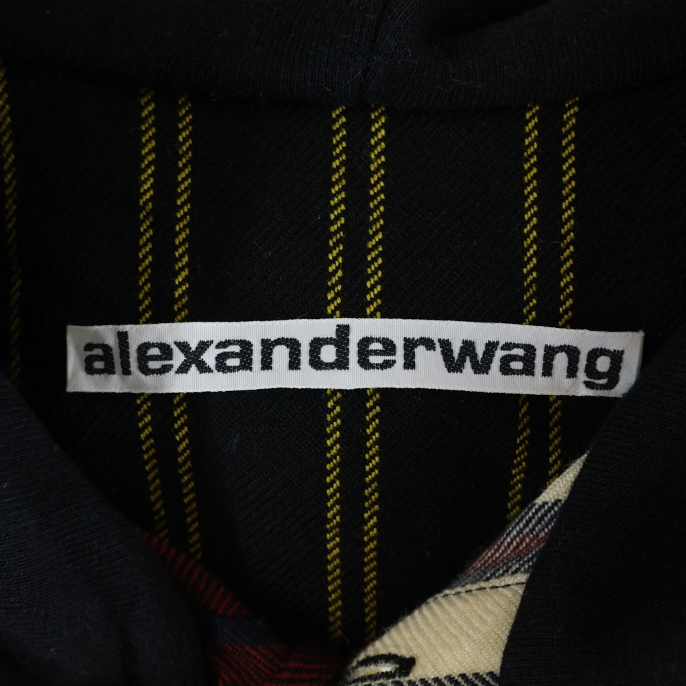 ALEXANDER WANG(アレキサンダーワン) LOCHARRON WOOL SHIRT ロキャロン ウール ボタンダウン フーデッド シャツ ジャケット マルチ