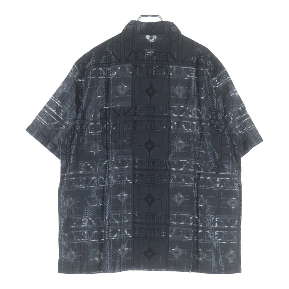 SUPREME(シュプリーム) 24SS Tray Jacquard S/S Shirt トレイ ジャガード レーヨン混 半袖シャツ ブラック