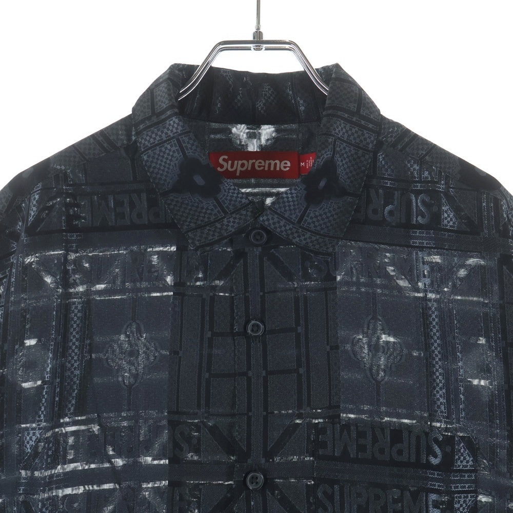 SUPREME(シュプリーム) 24SS Tray Jacquard S/S Shirt トレイ ジャガード レーヨン混 半袖シャツ ブラック