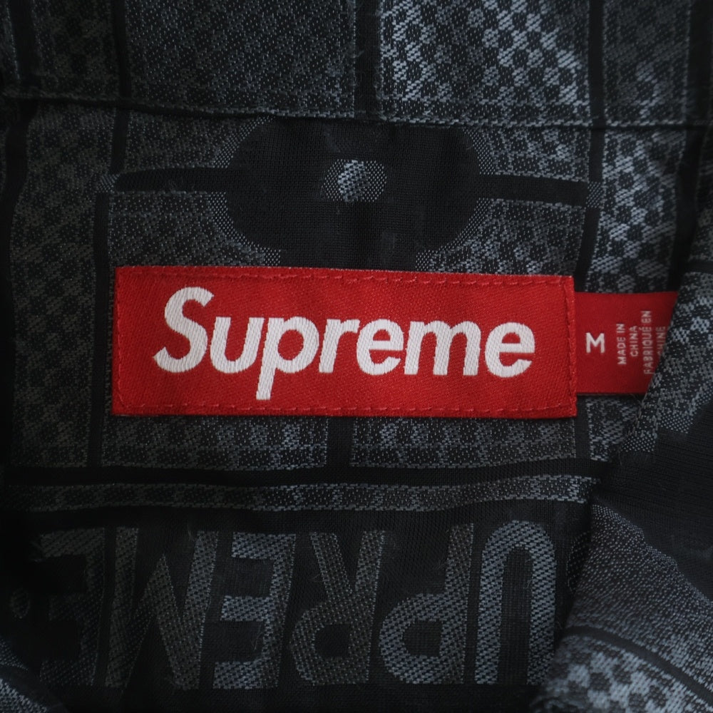 SUPREME(シュプリーム) 24SS Tray Jacquard S/S Shirt トレイ ジャガード レーヨン混 半袖シャツ ブラック