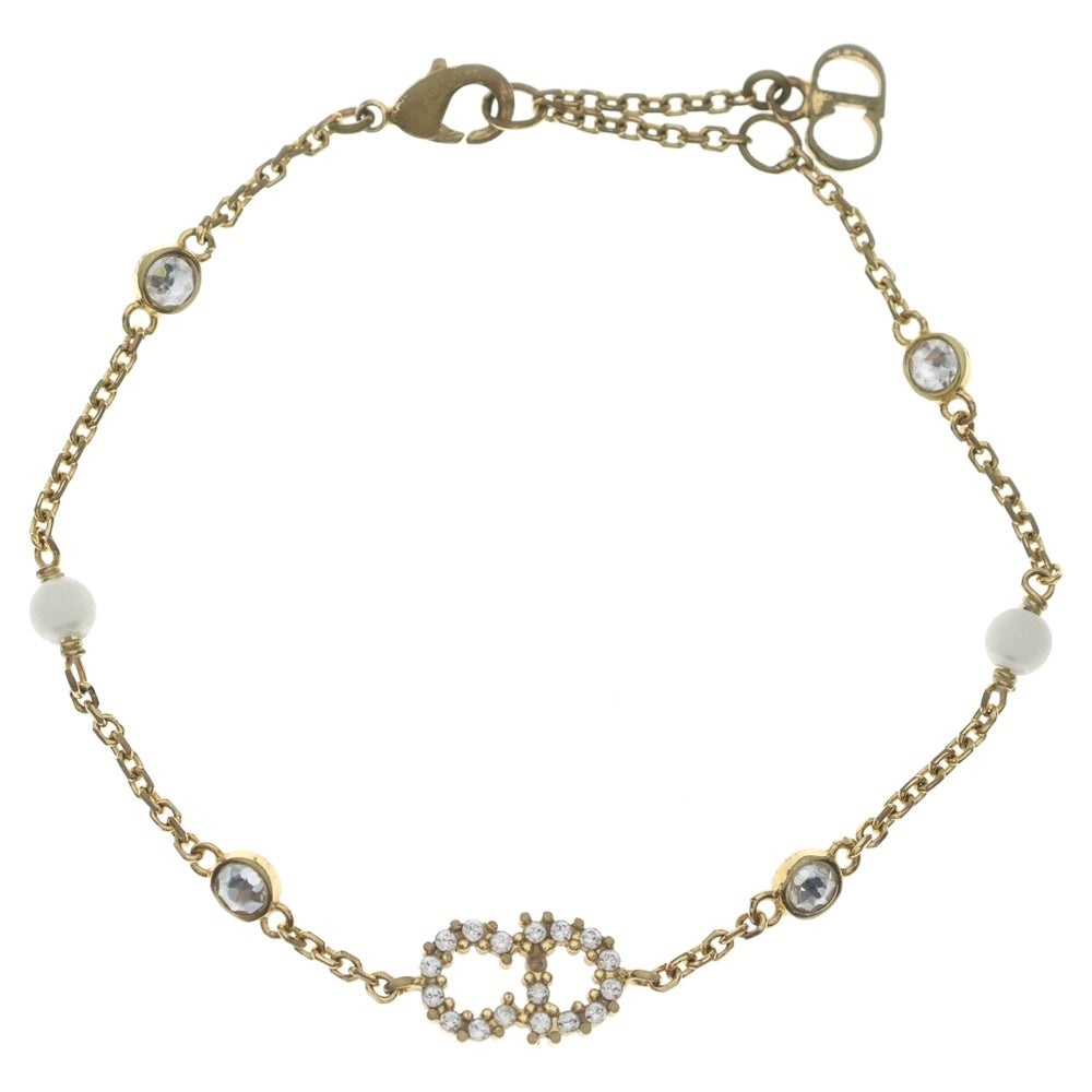 DIOR(ディオール) CLAIR D LUNE クレール ディー リュヌ ラインストーン チェーンブレスレット ゴールド GP レディース