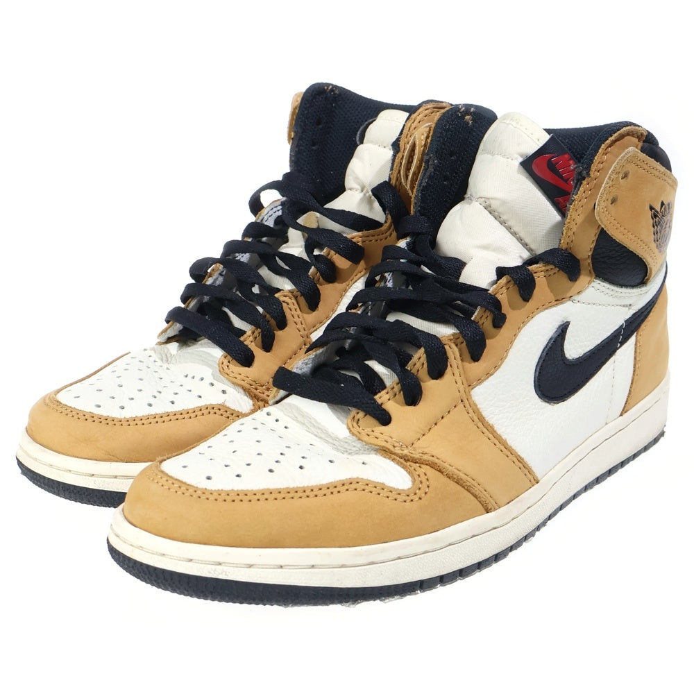 NIKE(ナイキ) AIR JORDAN 1 RETRO ROOKIE OF THE YEAR エアジョーダン1 ルーキーオブザイヤー ハイカットスニーカー ブラウン/ホワイト US8.5/26.5cm 555088-700