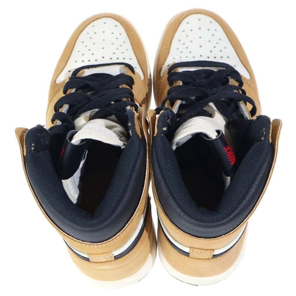 NIKE(ナイキ) AIR JORDAN 1 RETRO ROOKIE OF THE YEAR エアジョーダン1 ルーキーオブザイヤー ハイカットスニーカー ブラウン/ホワイト US8.5/26.5cm 555088-700