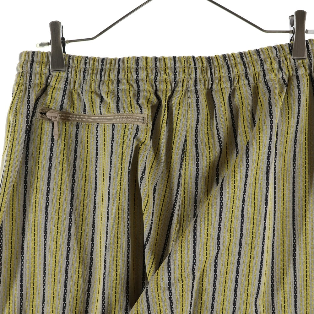 Needles(ニードルス) TRACK PANT POLY JQ ポリ ストライプ トラックパンツ グレー/イエロー MR283
