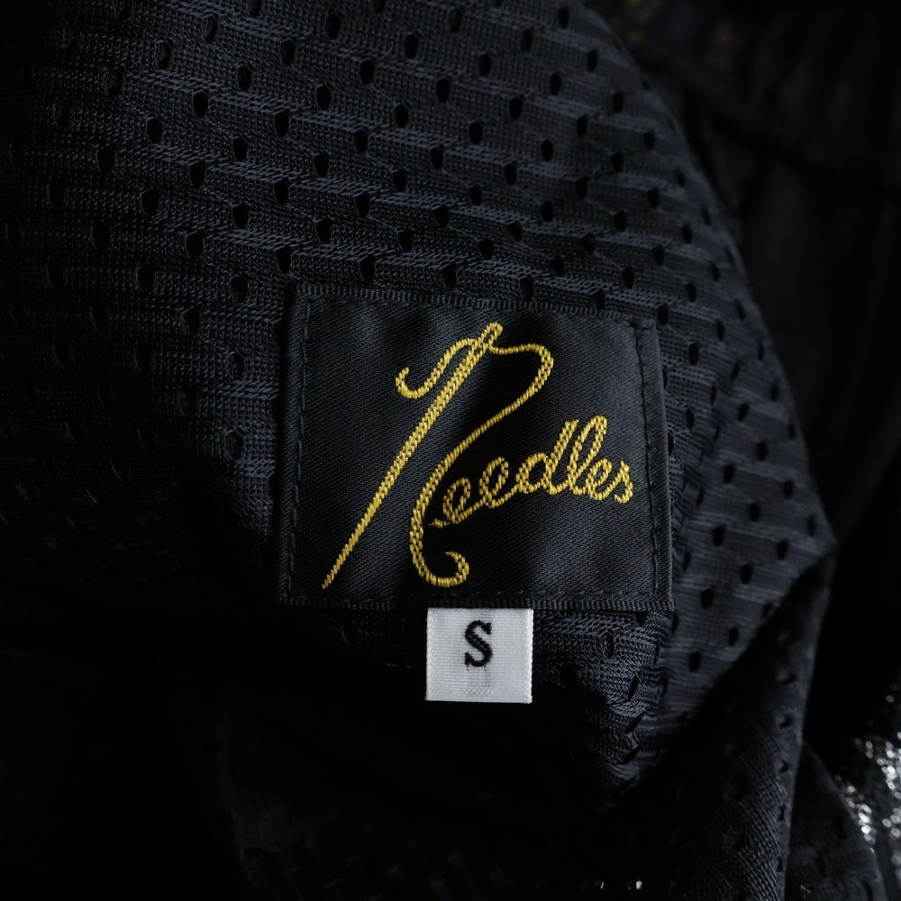 Needles(ニードルス) 23AW POLY SMOOTH TRACK PANT ポリ スムース タータンチェック トラックパンツ ブラウン/シルバー NS1502