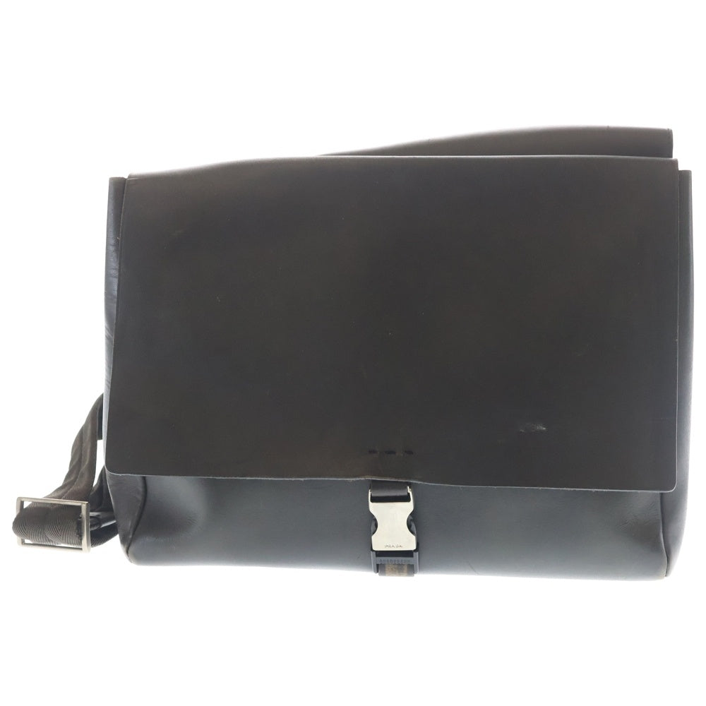 PRADA(プラダ) レザー シルバー金具 スリングショルダーバッグ ブラック レディース
