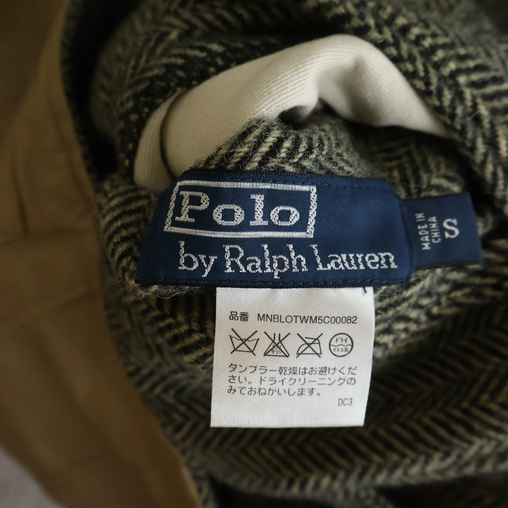 POLO RALPH LAUREN(ポロラルフローレン) リバーシブル ヘリンボーン柄 ウールジャケット ジップアップブルゾン ベージュ/ブラウン MNBLOTWM5C00082