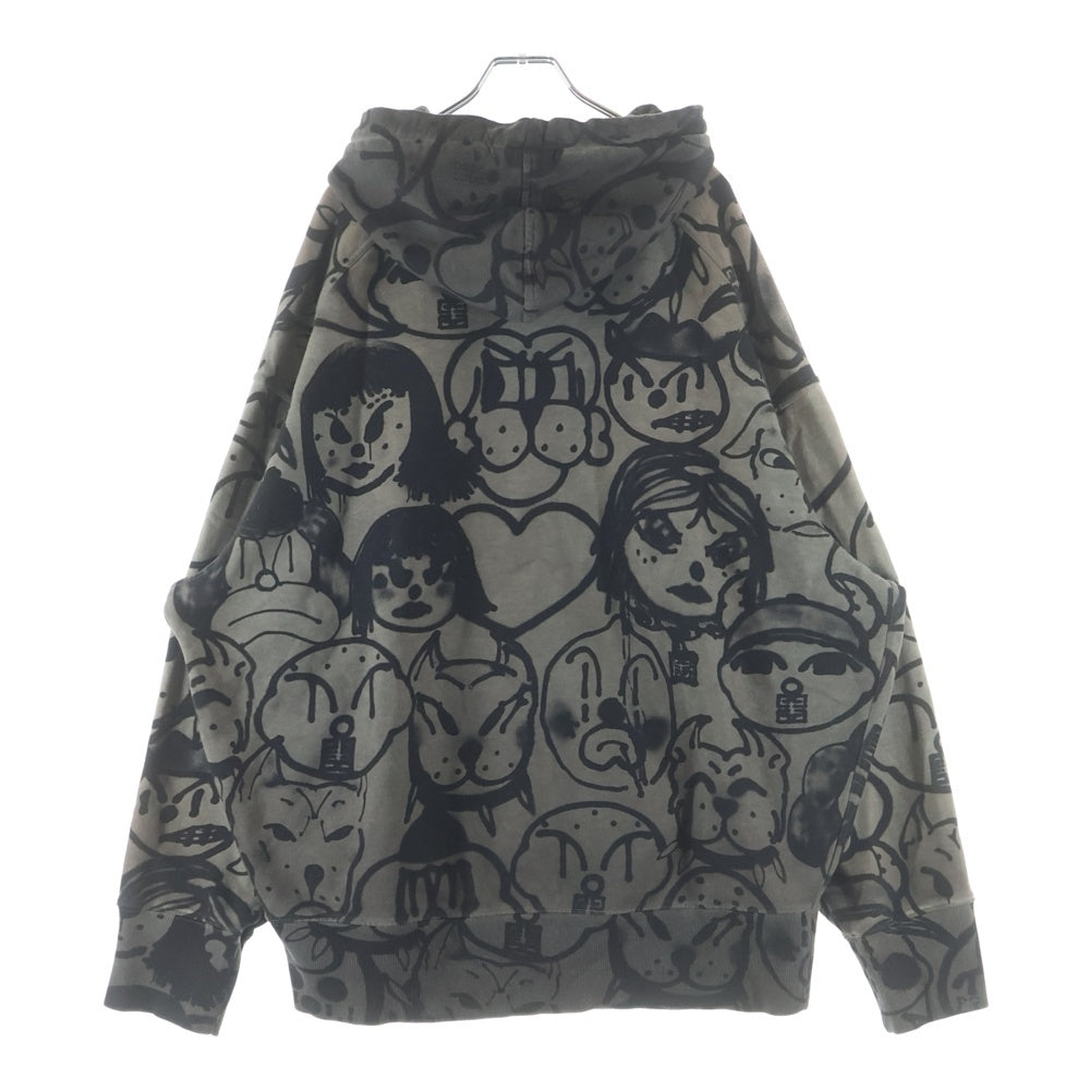 GIVENCHY(ジバンシィ) 22SS ×CHITO BANDANA OVERSIZED HOODIE バンダナ オーバーサイズド 裏起毛 スウェットプルオーバーパーカー グレー BMJ0E530S5
