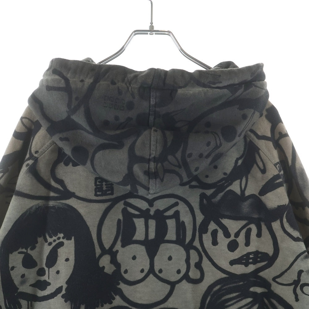GIVENCHY(ジバンシィ) 22SS ×CHITO BANDANA OVERSIZED HOODIE バンダナ オーバーサイズド 裏起毛 スウェットプルオーバーパーカー グレー BMJ0E530S5