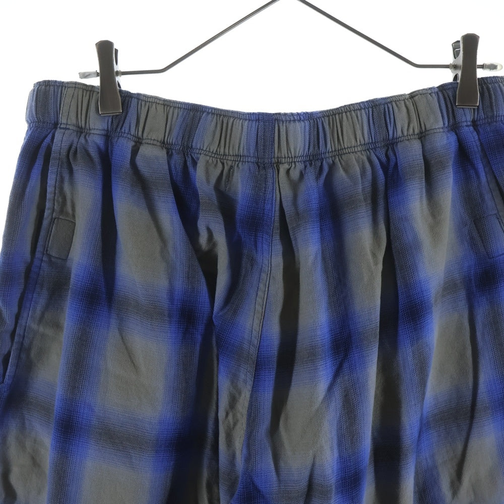 bal(バル) PLAID WIDE MOUNTAIN PANT チェックワイドマウンテンパンツ ブルー