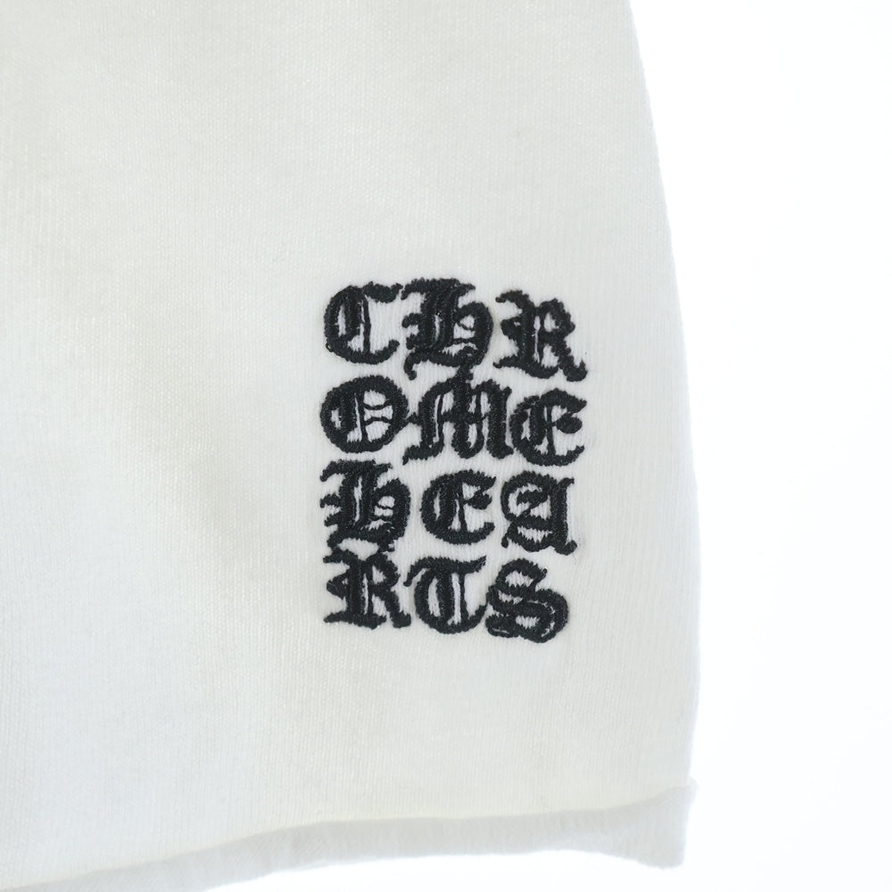 CHROME HEARTS(クロムハーツ) Y NOT ワイノット クロップド 半袖Tシャツ ロゴエンブロイダリーカットソー レディース ホワイト